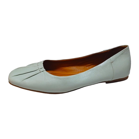 Lucky Brand Shoes - Lucky Brand Aqua Pastel Blue Leather Square Toe Slip On Flats Women's Size 10